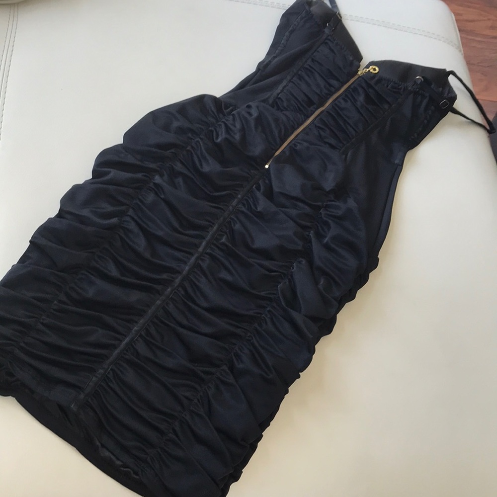 Bebe Corset Silk Dress Rouched Ruffle XS - Picture 3 of 5